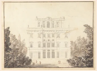 Tegning, design for et kasino i en park, 1728–84
