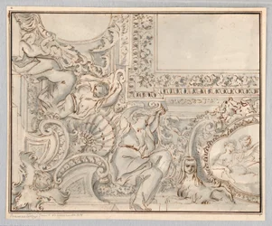Tegning, design for et tak, 1700- og 1800-tallet