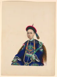 Miniatyr, portrett av sittende mann, ca. 1820–60