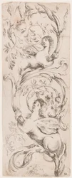 Trykk, Ornamenter eller Grotesker (Grotesk Ornament), ca. 1653