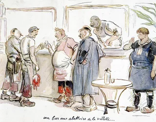 En bar på slakteriene til Villette i Paris.