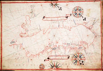 Adriatisk kart, ca. 1620 (vellum)