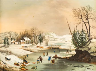 Amerikanske vinterscener: Morgen etter 1853 (olje på lerret)