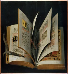 En åpnet liturgisk bok - Anonym - Tidlig på 1500-tallet. - Olje på tre - 70,2x65 - Galleria degli Uffizi, Firenze