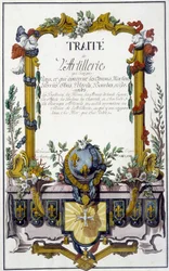 Artilleritraktaten - frontispice av "Artilleritraktaten", av François Lingier, Strasbourg