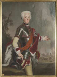 Auguste Guillaume de Prusse, prins et general - Portrett av prins Augustus William av Preussen (1722-1758), Anonym . Olje på lerret, første halvdel av 1700-tallet.. Dimensjon : 149x117 cm. Nationalmuseum Stockholm