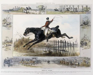 Bell Tower Race i "" Picturesque History of Ancient and Modern Riding"" av Charles Aubry