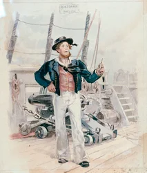 Båtsmann, ca. 1820 (farget litografi)