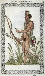 Brasiliansk i "" Habits et effigies "", av Jean Sluperius i 1572