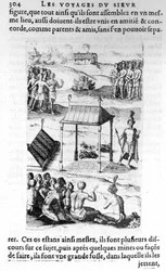 Canada: innfødte - i «Les voyages de la Nouvelle France Occidental, Dicte Canada, laget av St Champlain Xaintongeois... fra år 1603 til år 1629... Samuel Champlain (1570-1635), red. Pierre Le Mur, Paris