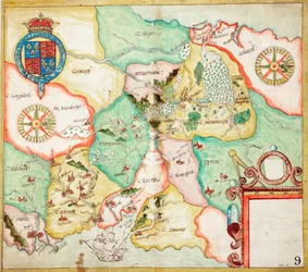 Sentral-Irland, Dublin til Sligo, ca. 1600 (lin, papir)