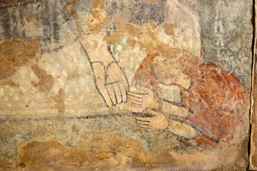 Kristus velsigner med Magdalene ved føttene, detalj