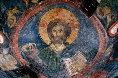 Christ Pantocrator - Anonym - 1200-tallet - Fresco - Boyana Church, Sofia, Bulgarie ©FineArtImages/Leemage
