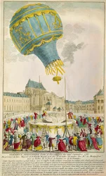 Opplevelse av brødrene Montgolfier den 19/09/1783 i Versailles Paris. B N