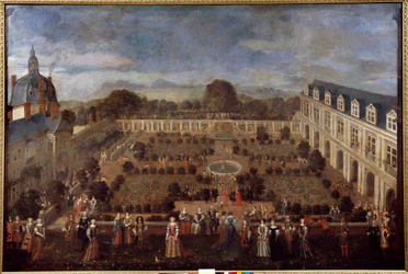 Fest ved hertugpalasset i 1673 for oppholdet til kong Ludvig XIV og hans hoff. Anonymt maleri