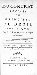 Frontispice of the Social Contract or Principles of Political Law av Jean Jacques Rousseau (1712-1778), trykt i Amsterdam i 1762