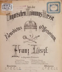 Frontispis til partituret til Liszts ungarske kroningsmesse (19. århundre)