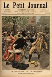 Generell kamp ved Longchamp Grand Prix-løpene, hvis opprinnelse skyldes erklæringene fra Charles Dupuy (1851-1923), innenriks- og religiøse anliggender, som begeistret de nåværende innbyggerne ved å få dem til å tro at trusler mot republikken (