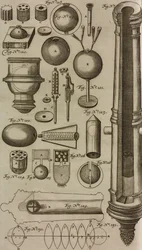 Granater og munningsladekanoner for granatutskyting, gravering fra Grand Art d#39;Artillerie, av Casimir Siemienowicz