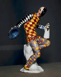 Harlekin-statue - Porselen