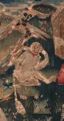 Historien om Saint Piat og Saint Eleuthère, scene 12: Oppstandelsen til tribunens datter Detalj.