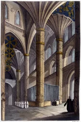 Interiør i Salamanca katedral. Litografi fra 1800-tallet.