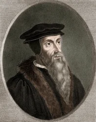 John Calvin - Jean Calvin 1509-1564 - gravering - 1800-tallet