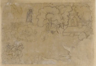 Landskap med en figur av jomfru Maria