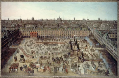 «Æreriddernes Romer», en storslått karusell gitt fra 5. til 7. april 1612, i anledning ekteskapet til Ludvig XIII med Anne av Østerrike, Place Royale, cirka 1612 (olje på lerret)