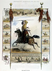 Mameluck (Eastern Horse Riding) - i "" Pittoresk historie om gammel og moderne ridning"" av Charles Aubry