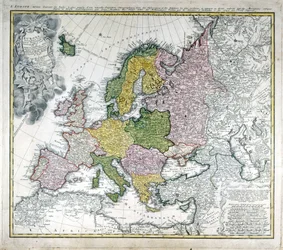 Kart over Europa i 1743.