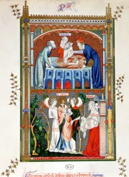 Martyrdom of Saint Denis, chromolithographi ifølge dokumenter fra 1400-tallet.