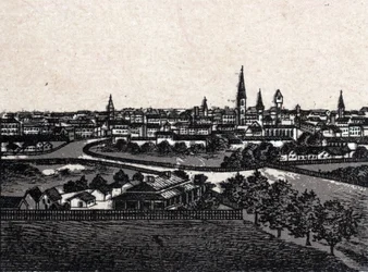Melbourne, Australia; General View. in “The World Illustrates 168 Views” Undated (late 19th century)