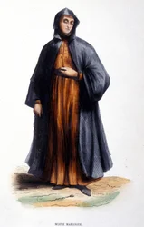 Moine Maronite. Gravering fra et album på religiøse ordre, Paris