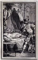 Mona Lisa - i ""Fortellinger og noveller på vers"" av Jean La Fontaine. 1762.