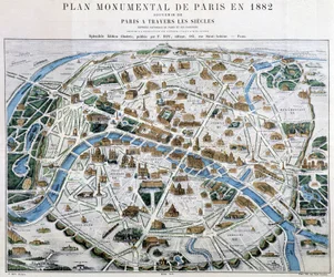 Monumental plan for Paris i 1882