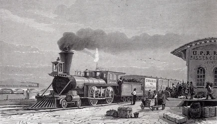 Omaha Station, startpunktet for Pacific Railway - i "" Tour du monde"