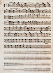 Side med partituret til "" Concerti a cinque, Op. 5"" av Tomaso Albinoni