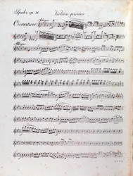 Side med musikalsk partitur av ouvertyren til Alruna av Louis Spohr