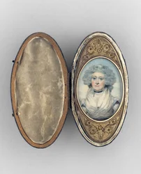 Patch Box with Portrait of a Woman, ca. 1780 (akvarell på elfenben, forgylt kobber og glass)
