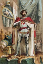 Portrett av Baudouin I, latinske keiser av Orienten (1171-1206), ble keiser av Konstantinopel ved å delta i det fjerde korstoget. Aussie kjent som Baudouin IX av Flandern (eller Baudouin VI av Hainaut)