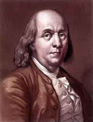 Portrett av Benjamin Franklin (1706-1790), amerikansk filosof, fysiker og ambassadør.