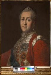 Portrett av keiserinne Catherine II (1729-1796), anonym. Olje på lerret, andre halvdel av 1700-tallet, State Museum of A.S. Pushkin, Moskva