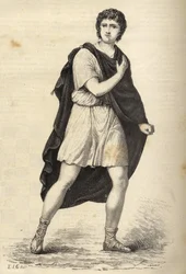 Portrait of Francois-Joseph (Francois Joseph) Talma (1763-1826), French actor. Engraving of the 19th century.