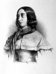 Portrett av George Sand (Aurore Dupin, Baronne Dudevant) (1804-1876).