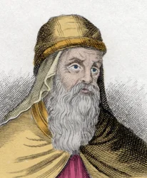 Portrett av Gregor av Nazianz (Naziance), kjent som den yngre eller Gregor teologen (329-390), teolog og kirkelærer. Stikk fra 1800-tallet.