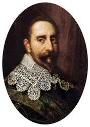 Portrett av Gustave-Adolf II (Gustave Adolphe) (1594-1632), konge av Sverige fra 1611 til 1632. Maleri. Padua, kommunale museum i Padua.