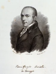 Portrett av den italienske komponisten Bonifazio Asioli (gravering. 1800-tallet)