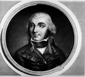 Portrett av Jean Baptiste, grev Jourdan, marechal av Frankrike (1762-1833). Gravering i "" Komplett samling av historiske malerier fra den franske revolusjonen, i tre bind.""" 1804.