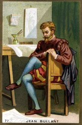Portrett av Jean Bullant (1520 - 1578) fransk arkitekt, designer og teoretiker. Kromolitografi fra 1800-tallet.